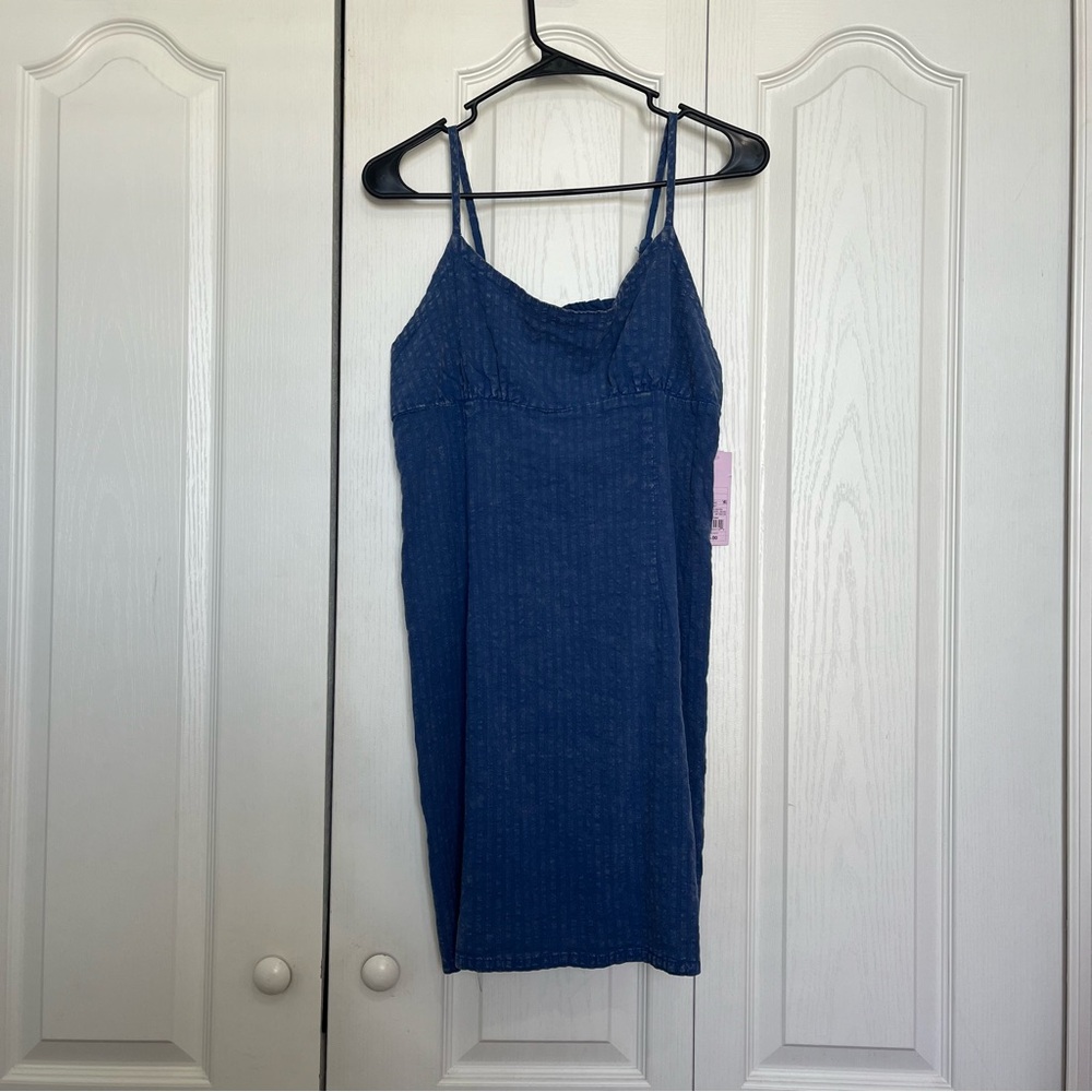 Blue Denim Look Spaghetti Strap Dress - Picture 1 of 6